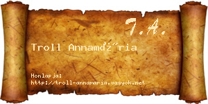 Troll Annamária névjegykártya
